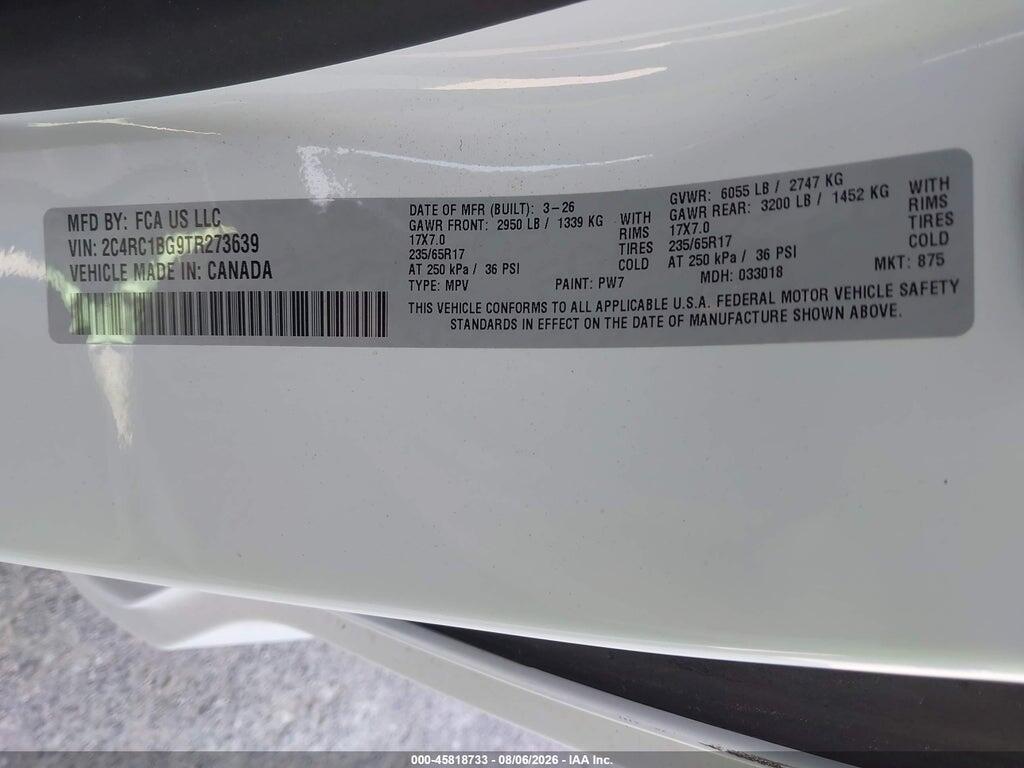 2C4RC1BG9TR273639 2026 CHRYSLER PACIFICA photo no. 9