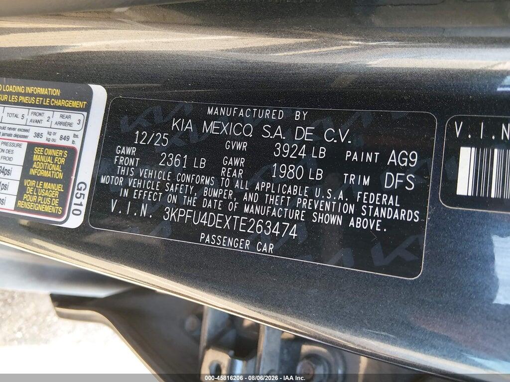 3KPFU4DEXTE263474 2026 KIA K4 photo no. 9
