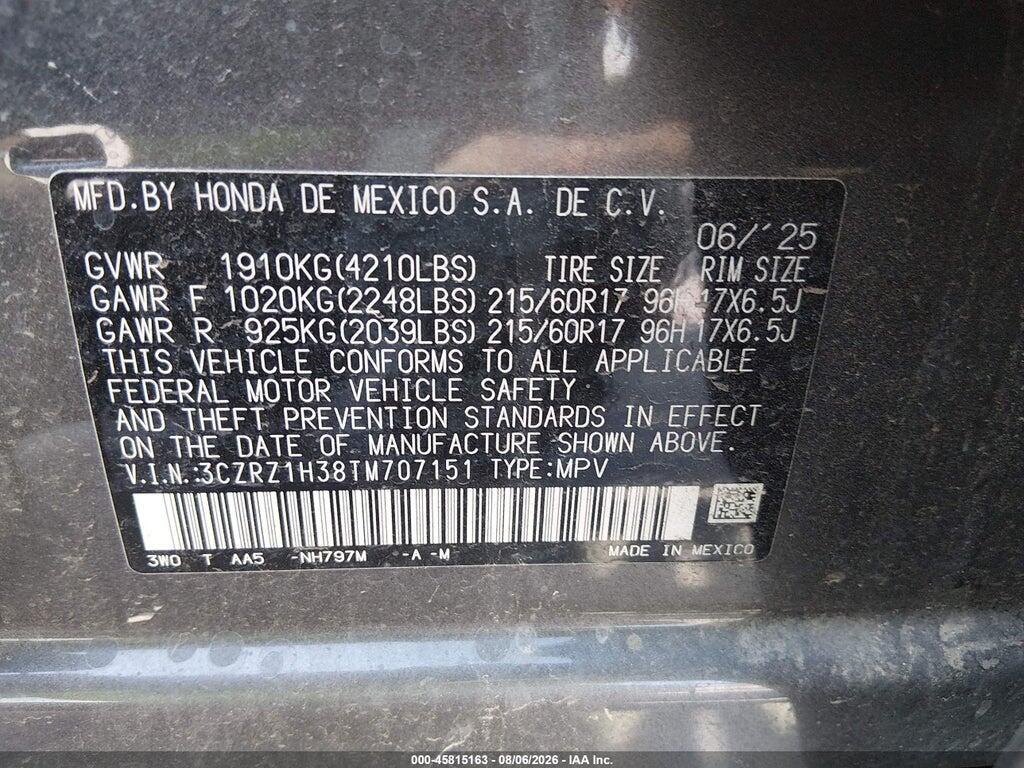 3CZRZ1H38TM707151 2026 HONDA HR-V photo no. 9