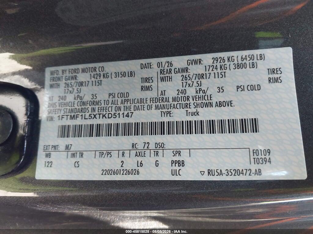 1FTMF1L5XTKD51147 2026 FORD F-150 photo no. 9
