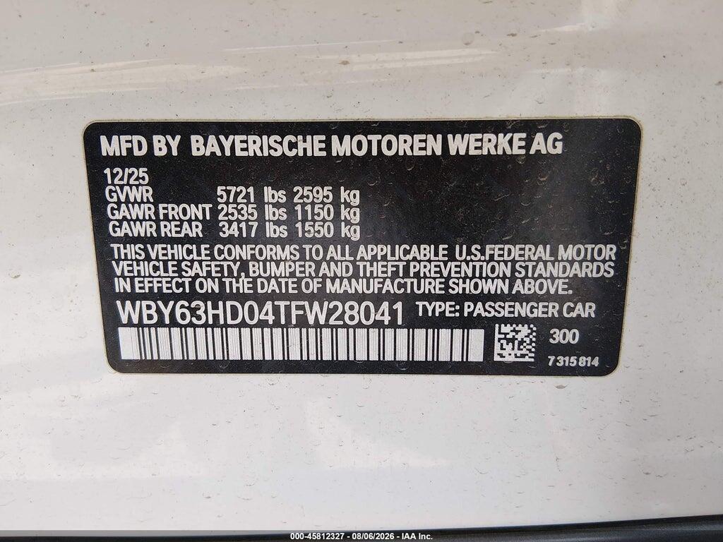 WBY63HD04TFW28041 2026 BMW I4 GRAN COUPE photo no. 9