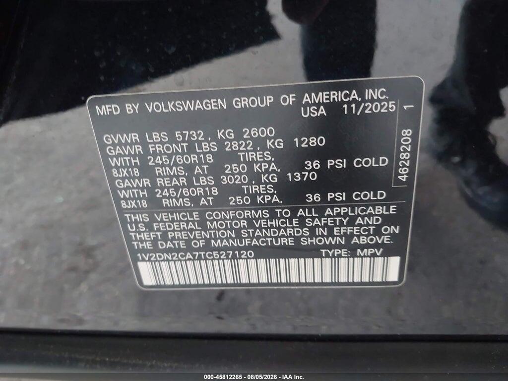 1V2DN2CA7TC527120 2026 VOLKSWAGEN ATLAS photo no. 9