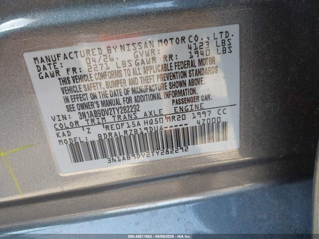 3N1AB9DV2TY282292 2026 NISSAN SENTRA photo no. 9