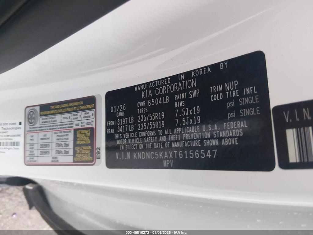 KNDNC5KAXT6156547 2026 KIA CARNIVAL MPV HYBRID photo no. 9