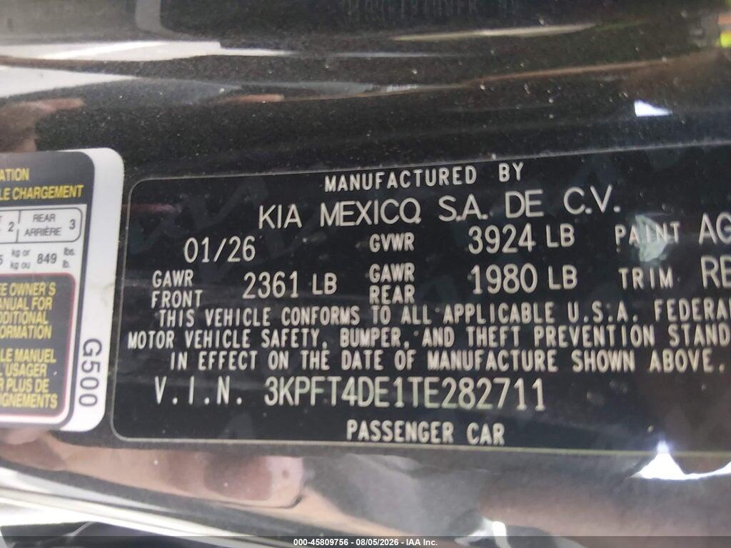 3KPFT4DE1TE282711 2026 KIA K4 photo no. 9