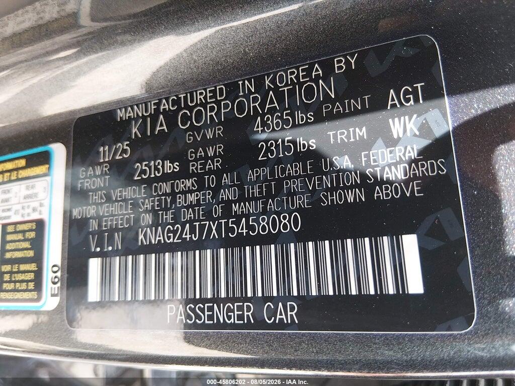 KNAG24J7XT5458080 2026 KIA K5 photo no. 9