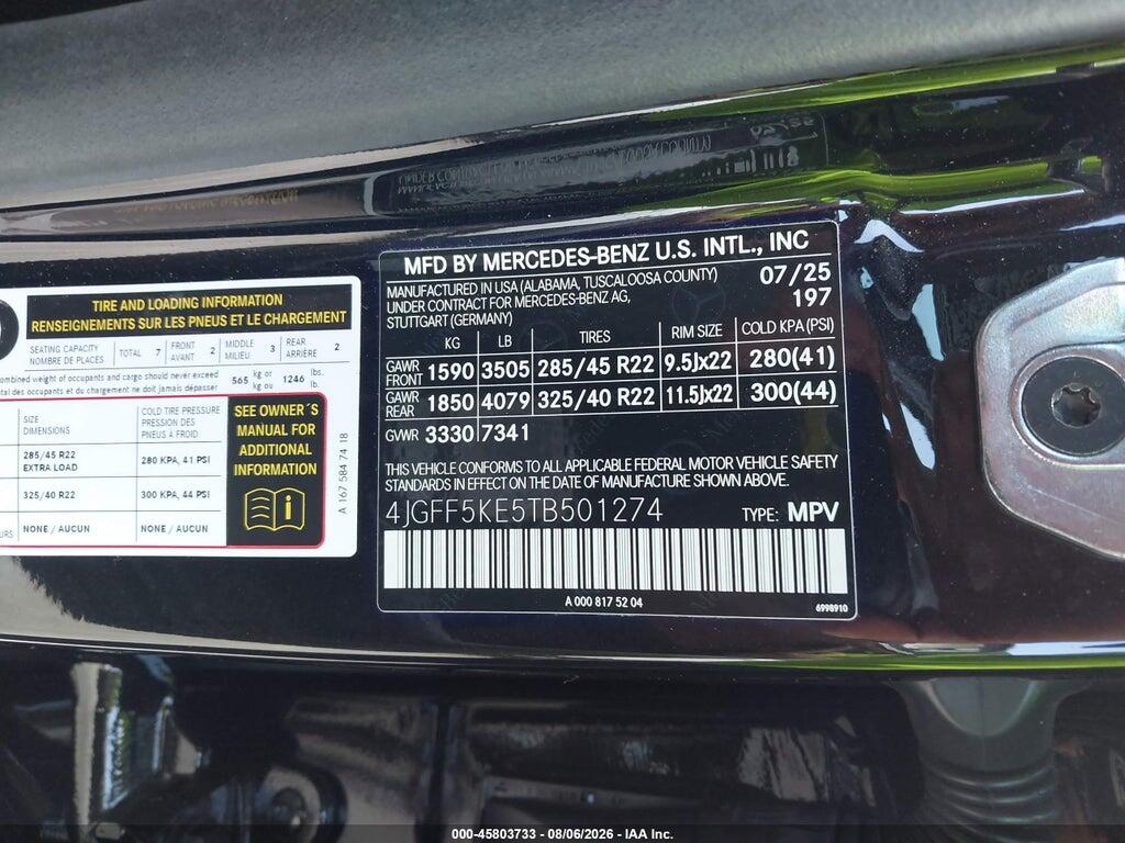 4JGFF5KE5TB501274 2026 MERCEDES-BENZ GLS 450 photo no. 9