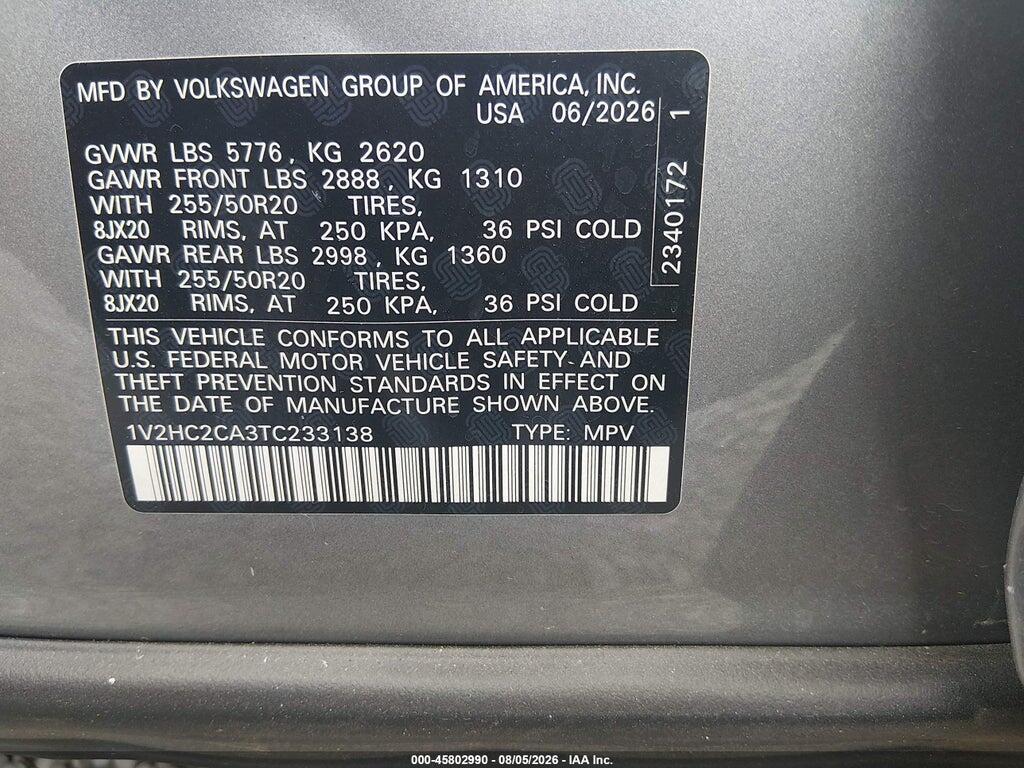 1V2HC2CA3TC233138 2026 VOLKSWAGEN ATLAS CROSS SPORT photo no. 9