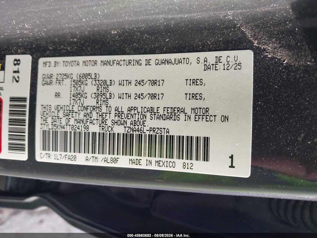 3TYLD5KN4TT024198 2026 TOYOTA TACOMA photo no. 9