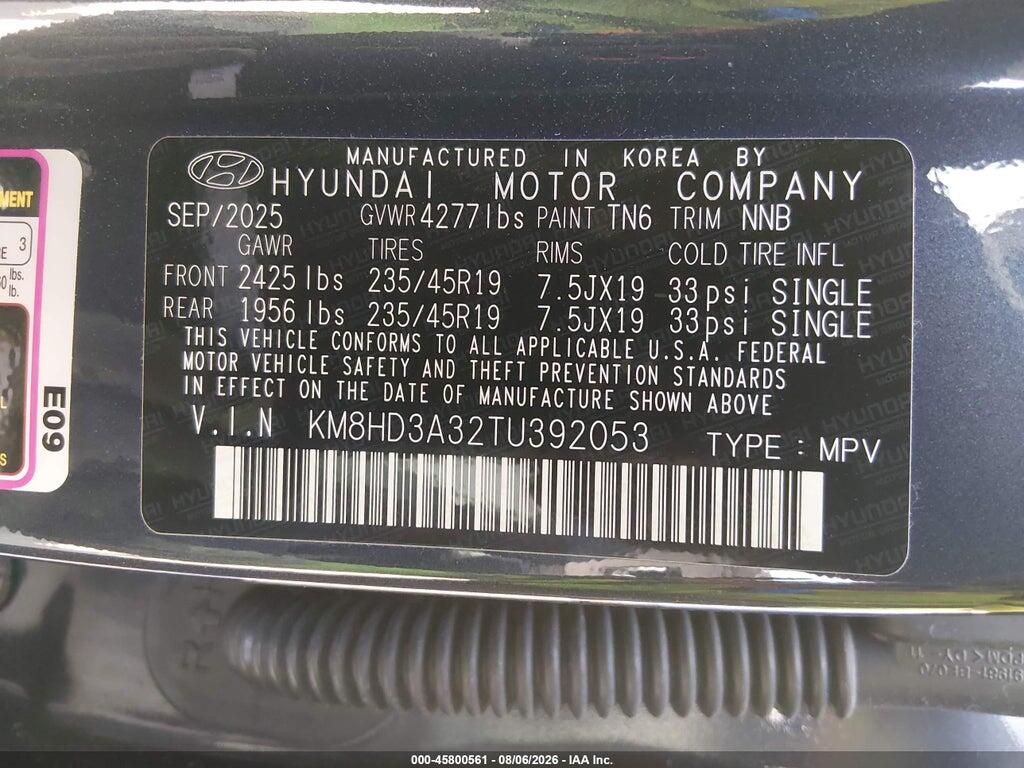 KM8HD3A32TU392053 2026 HYUNDAI KONA photo no. 9