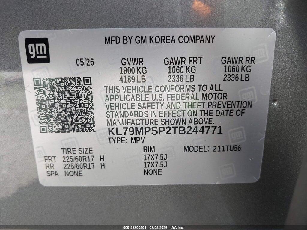 KL79MPSP2TB244771 2026 CHEVROLET TRAILBLAZER photo no. 9