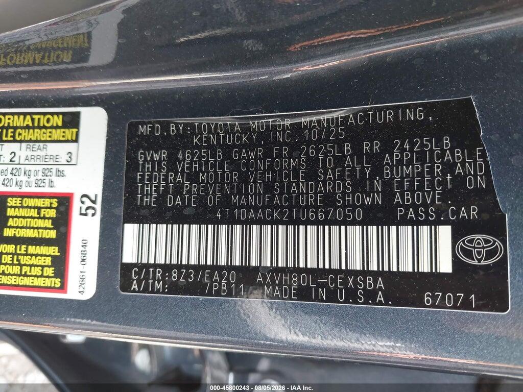 4T1DAACK2TU667050 2026 TOYOTA CAMRY photo no. 9