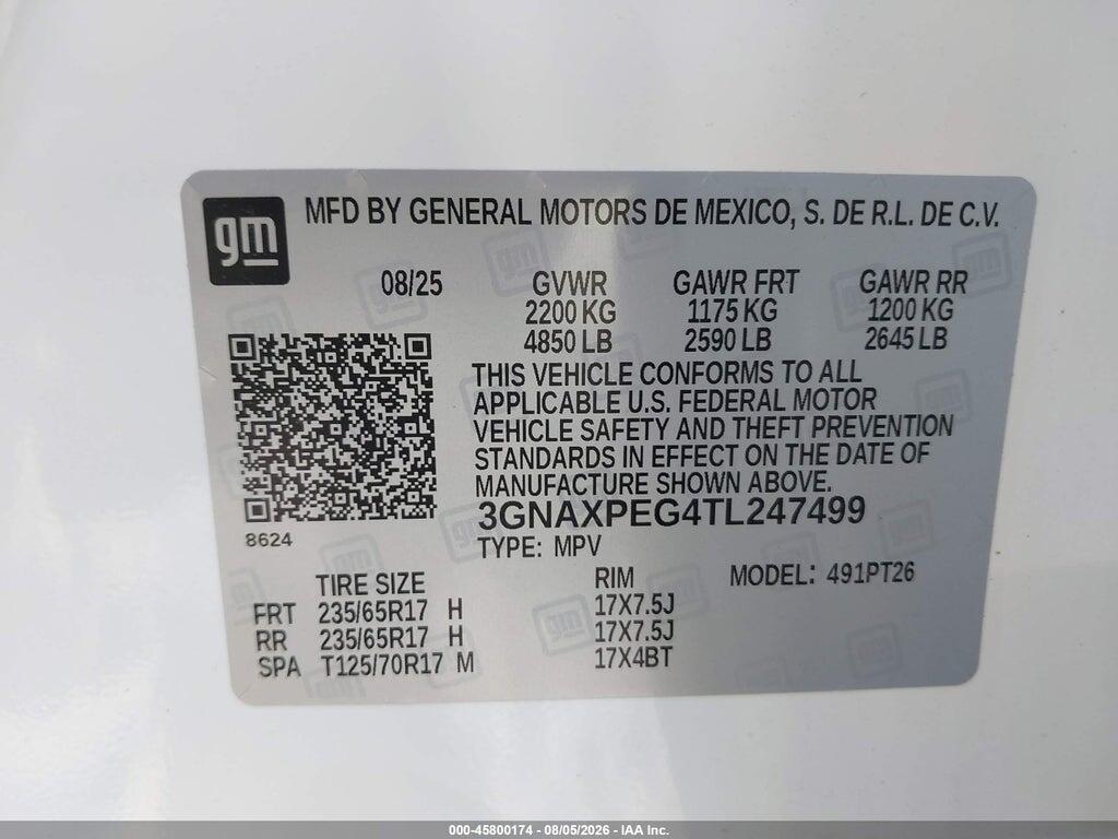 3GNAXPEG4TL247499 2026 CHEVROLET EQUINOX photo no. 9