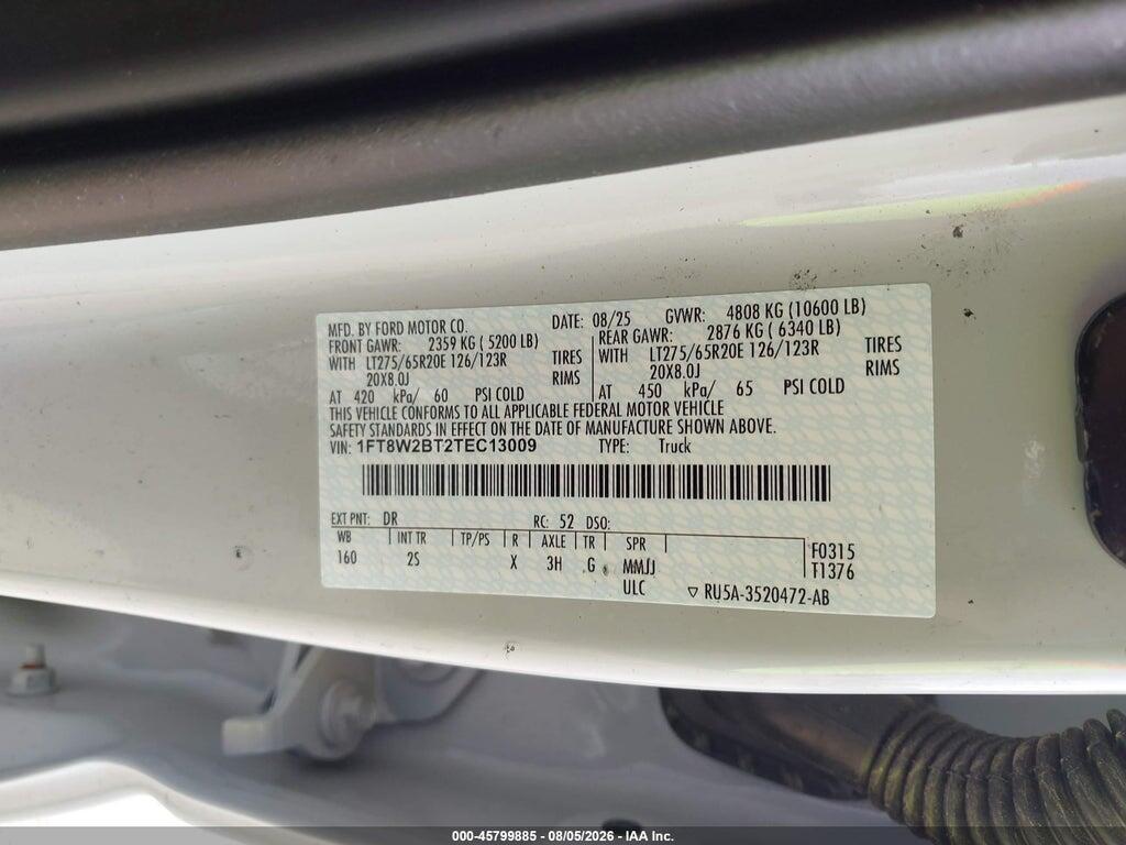 1FT8W2BT2TEC13009 2026 FORD F-250 photo no. 9