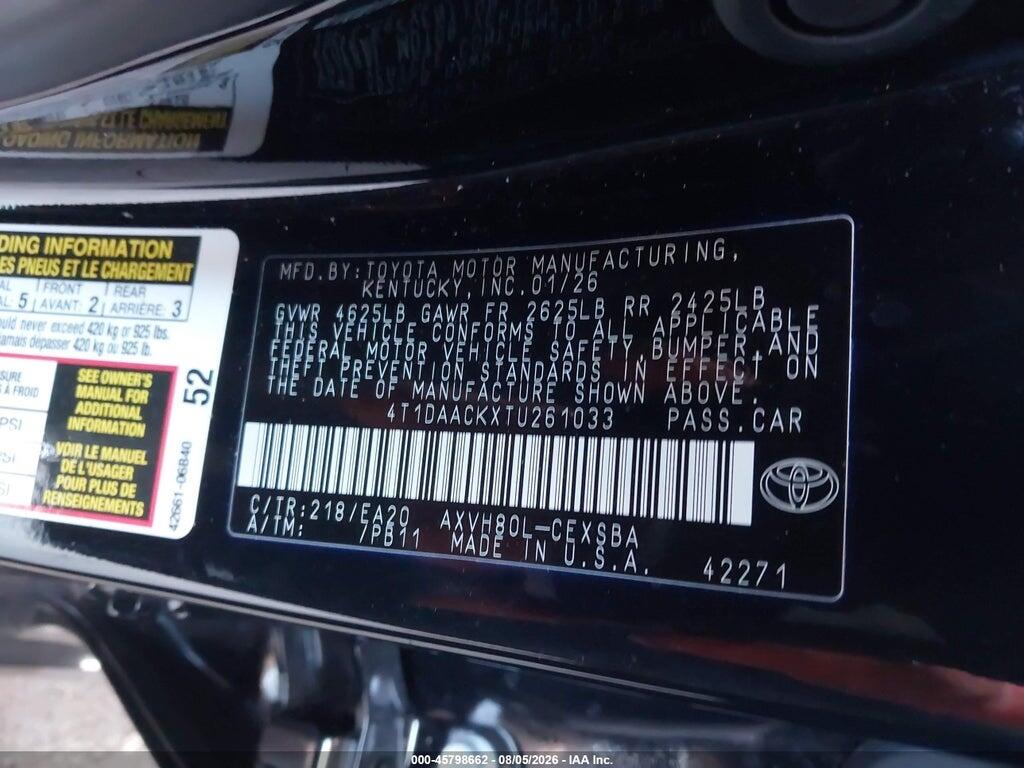 4T1DAACKXTU261033 2026 TOYOTA CAMRY photo no. 9