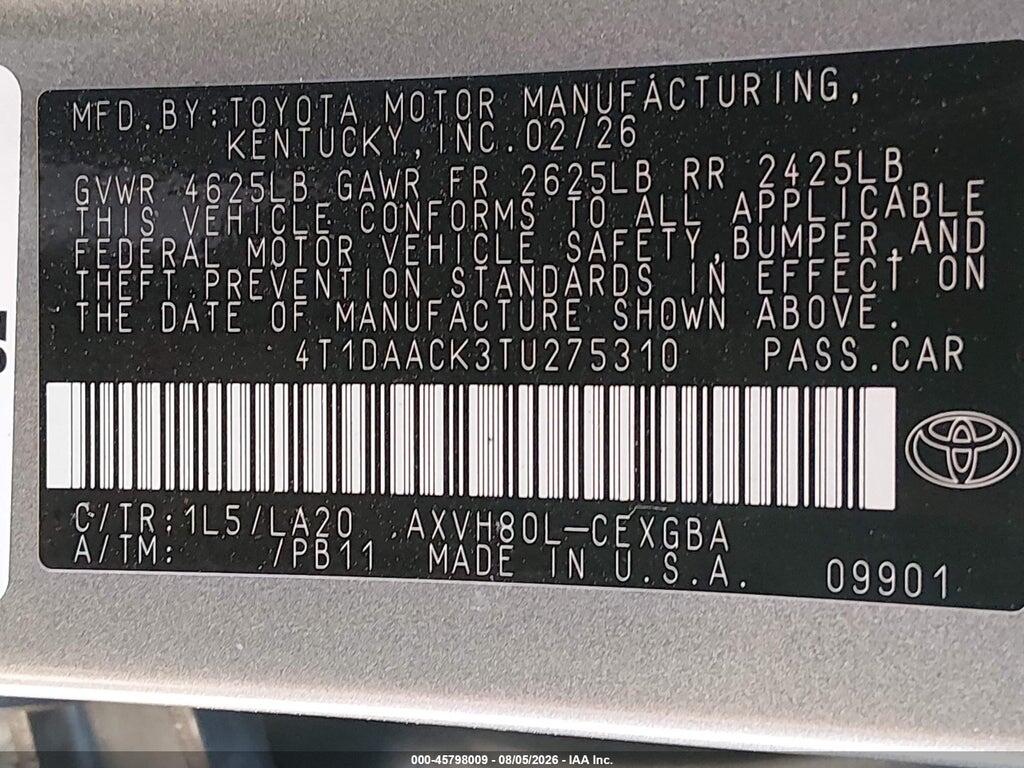 4T1DAACK3TU275310 2026 TOYOTA CAMRY photo no. 9