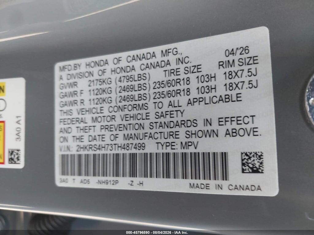 2HKRS4H73TH487499 2026 HONDA CR-V photo no. 9