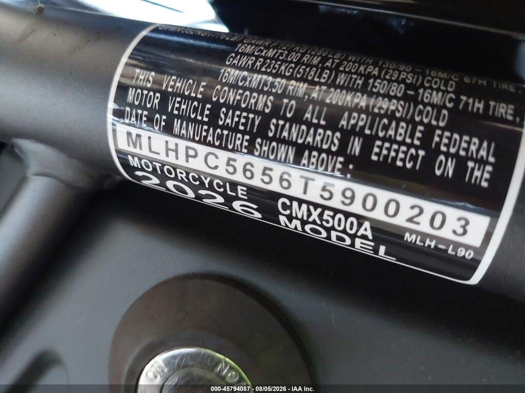 MLHPC5656T5900203 2026 HONDA CMX500 photo no. 10