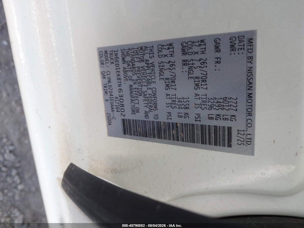 1N6ED1EK8TN630802 2026 NISSAN FRONTIER photo no. 9