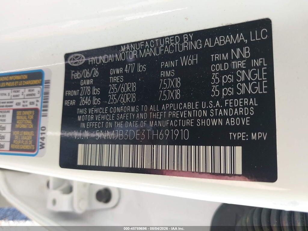 5NMJB3DE3TH691910 2026 HYUNDAI TUCSON photo no. 9