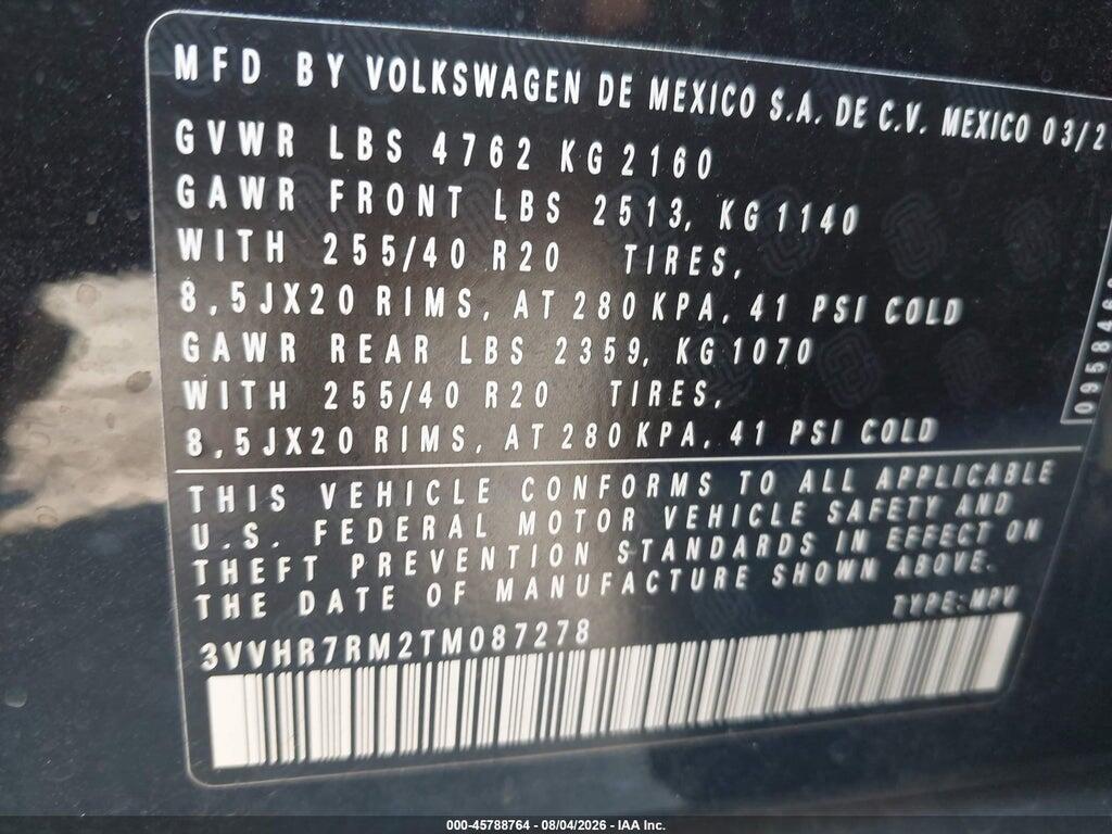 3VVHR7RM2TM087278 2026 VOLKSWAGEN TIGUAN photo no. 9