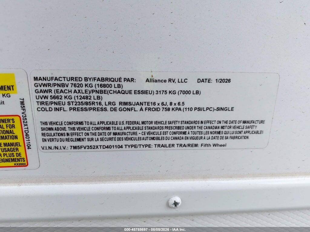 7M5FV352XTD401104 2026 OTHER OTHER photo no. 9