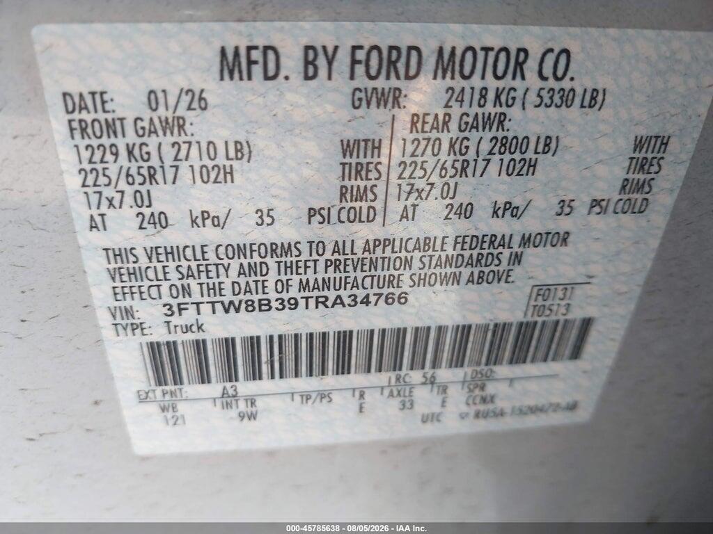 3FTTW8B39TRA34766 2026 FORD MAVERICK photo no. 9