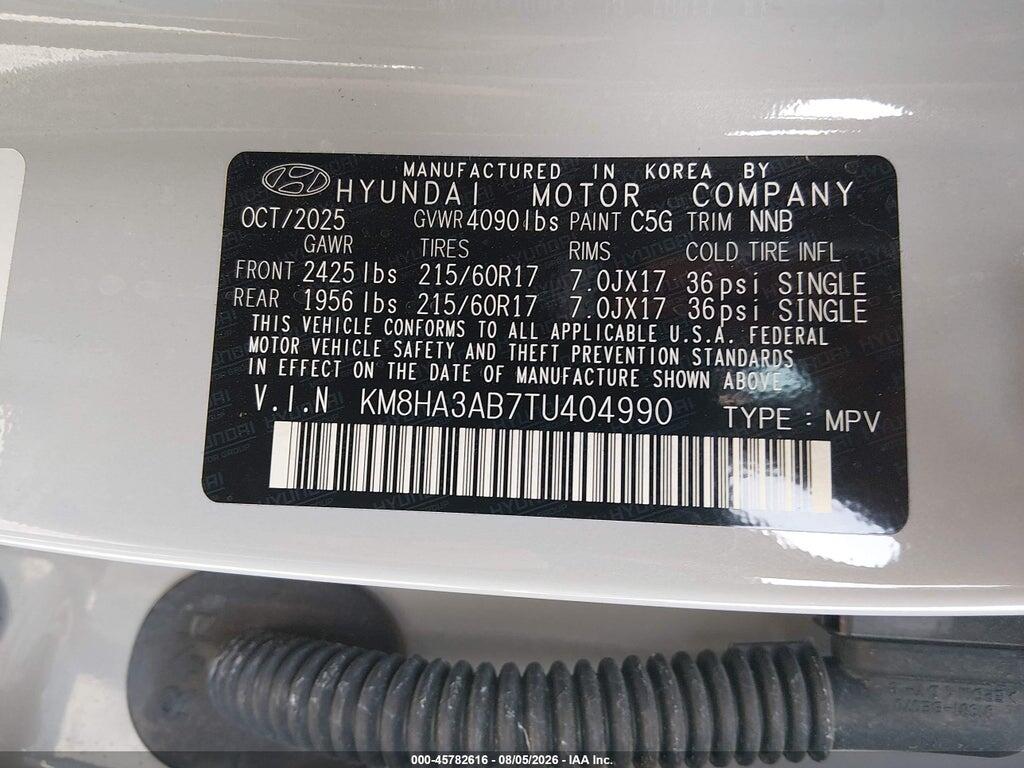 KM8HA3AB7TU404990 2026 HYUNDAI KONA photo no. 9