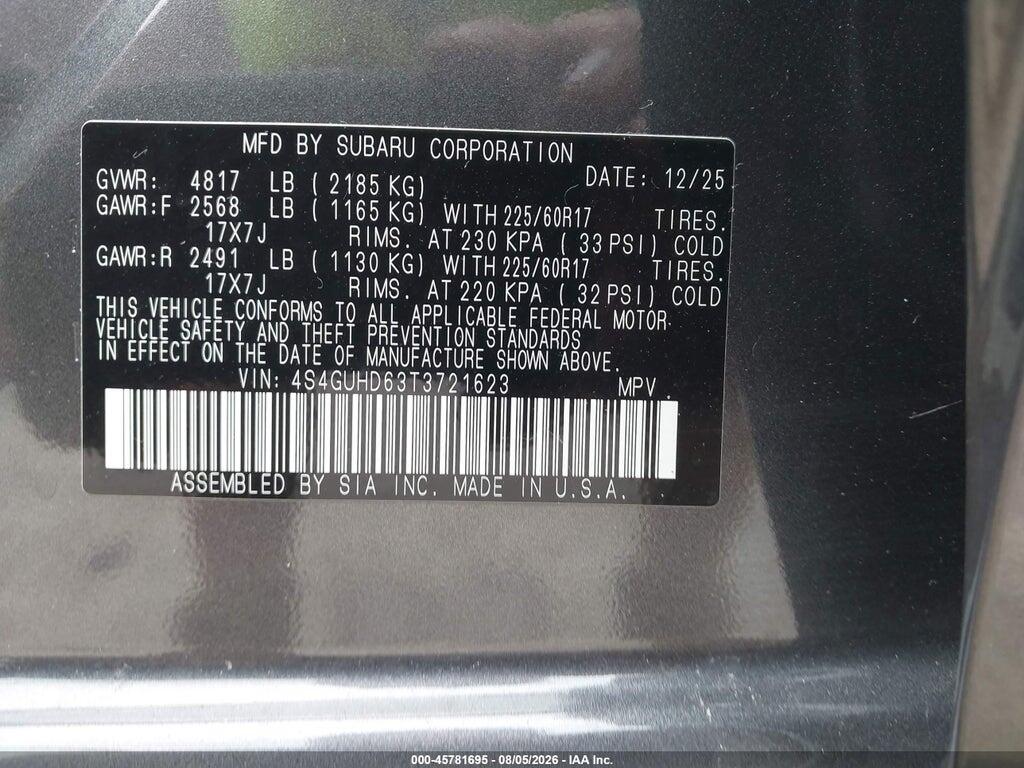 4S4GUHD63T3721623 2026 SUBARU CROSSTREK photo no. 9