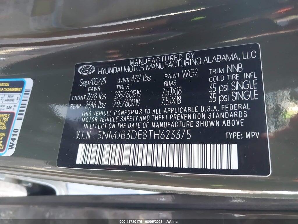 5NMJB3DE8TH623375 2026 HYUNDAI TUCSON photo no. 9