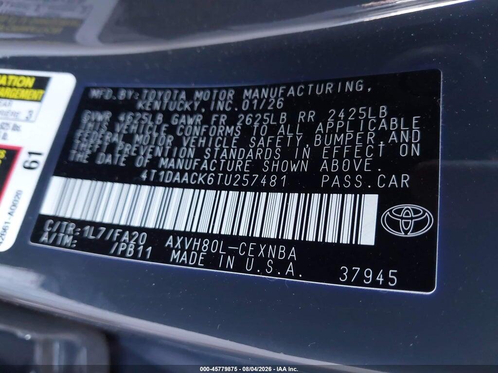 4T1DAACK6TU257481 2026 TOYOTA CAMRY photo no. 9