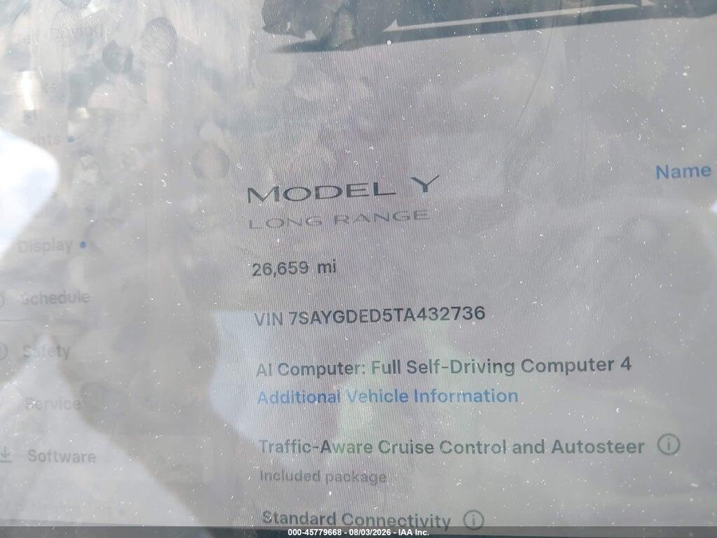 7SAYGDED5TA432736 2026 TESLA MODEL Y photo no. 9