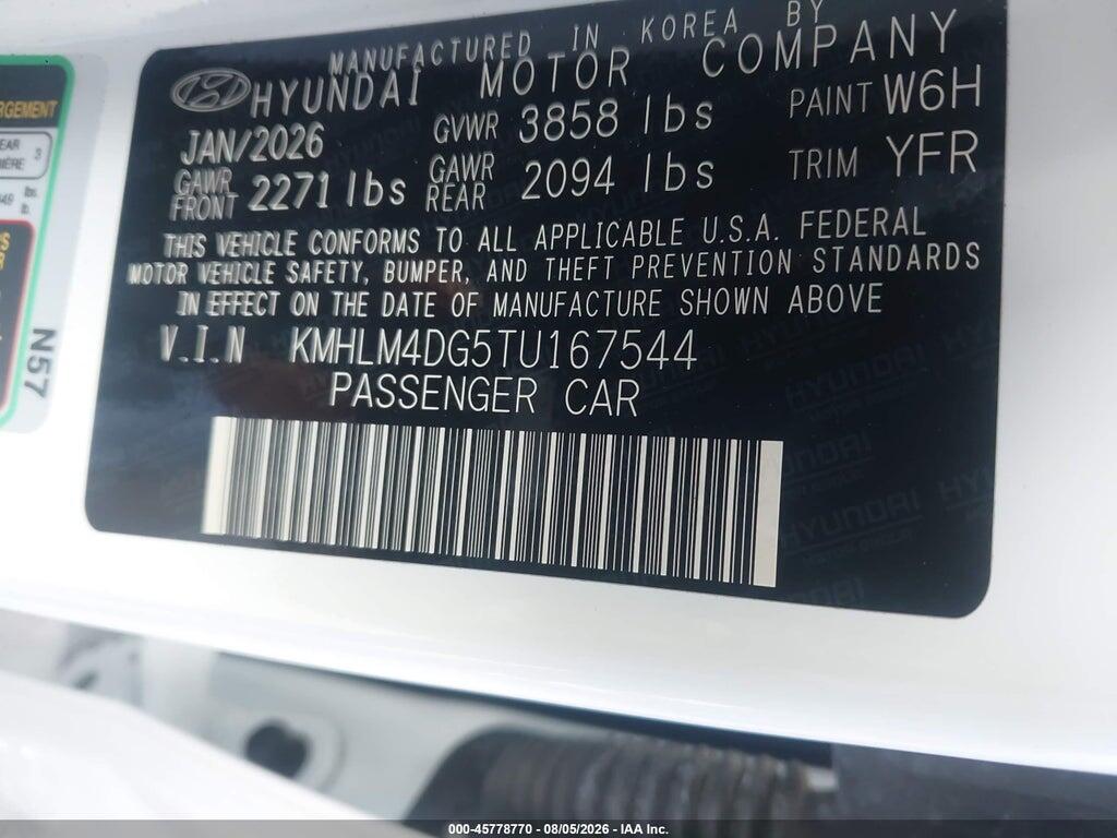 KMHLM4DG5TU167544 2026 HYUNDAI ELANTRA photo no. 9