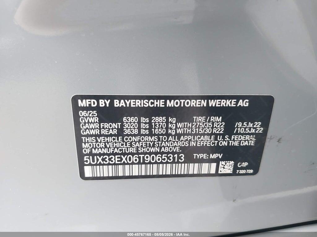 5UX33EX06T9065313 2026 BMW X6 photo no. 9