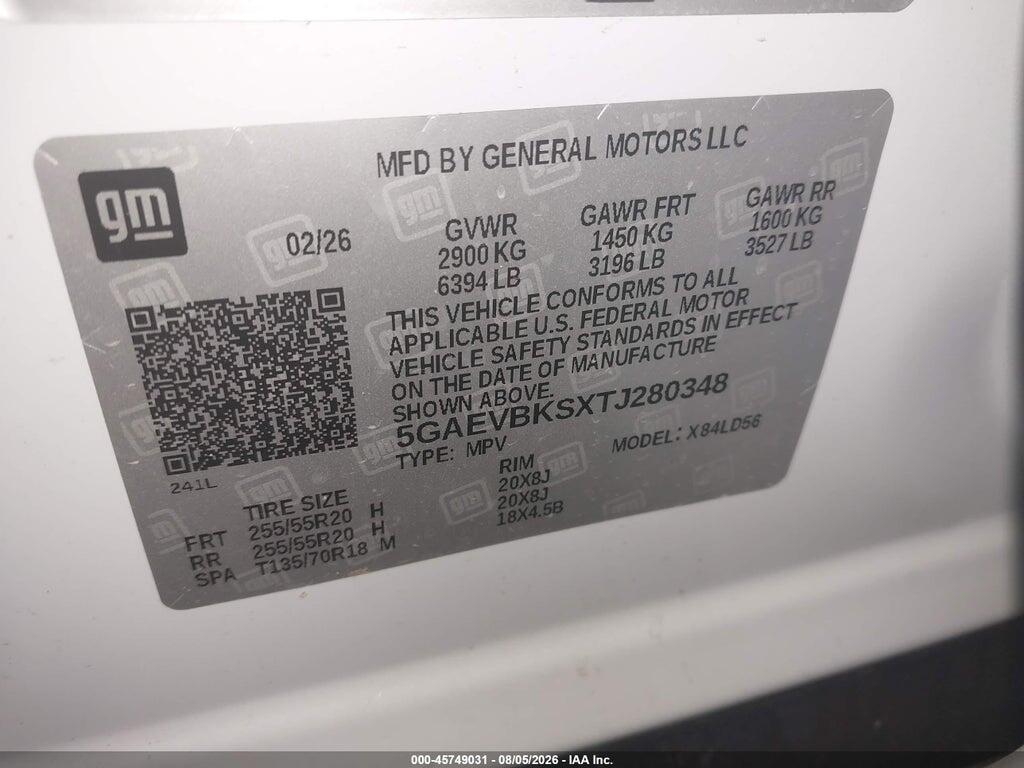 5GAEVBKSXTJ280348 2026 BUICK ENCLAVE photo no. 9