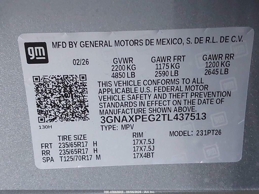 3GNAXPEG2TL437513 2026 CHEVROLET EQUINOX photo no. 9