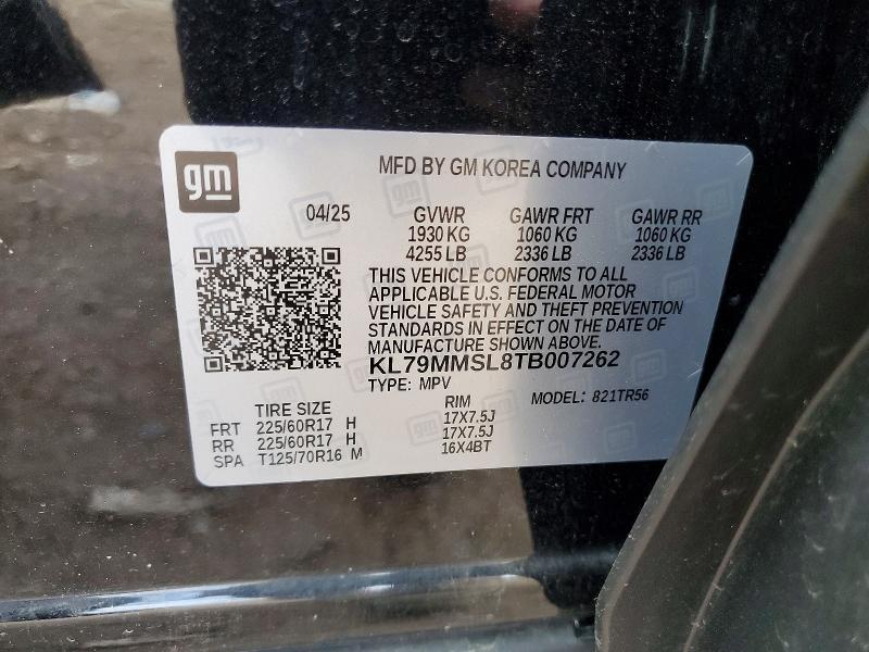 KL79MMSL8TB007262 2026 CHEVROLET TRAILBLAZER photo no. 12