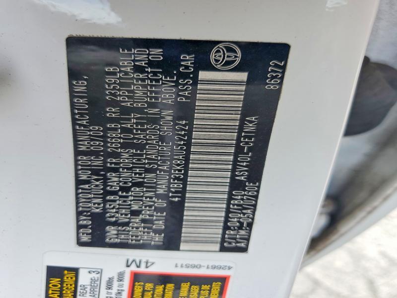 2010 TOYOTA CAMRY LE — Фото 12 из 12