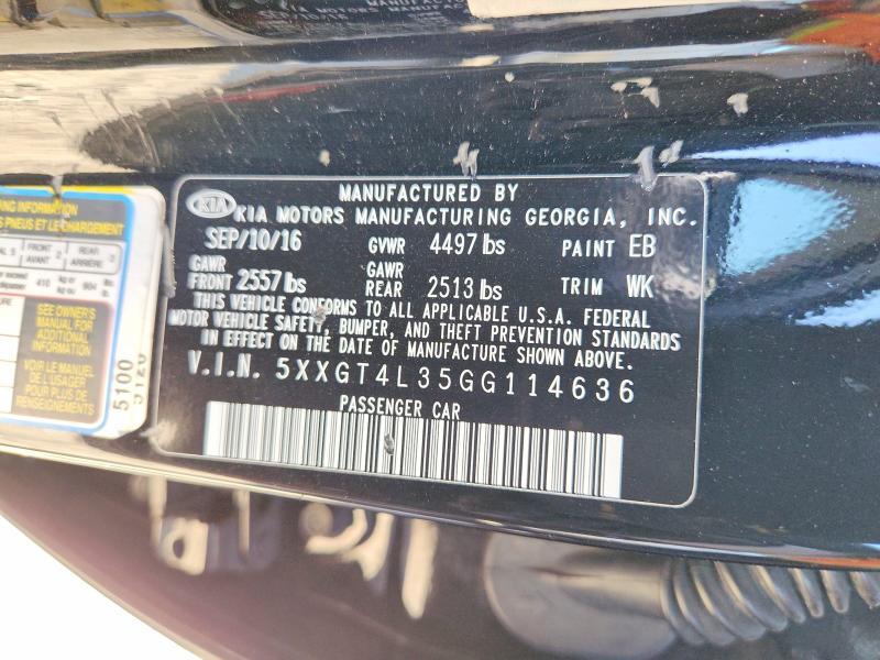 5XXGT4L35GG114636 2016 KIA OPTIMA photo no. 12