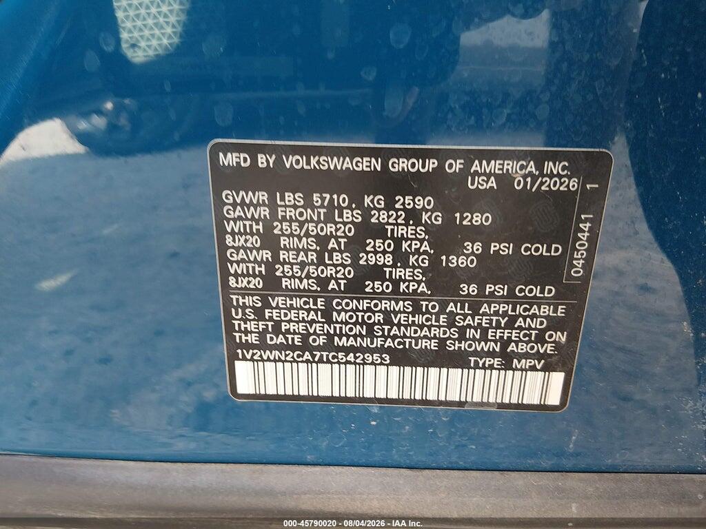 1V2WN2CA7TC542953 2026 VOLKSWAGEN ATLAS photo no. 9