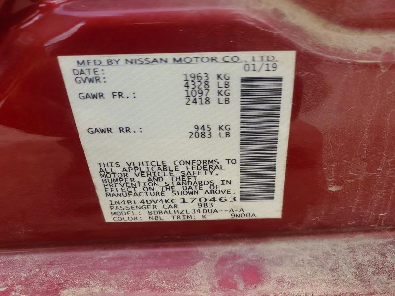 1N4BL4DV4KC170463 2019 NISSAN ALTIMA photo no. 12