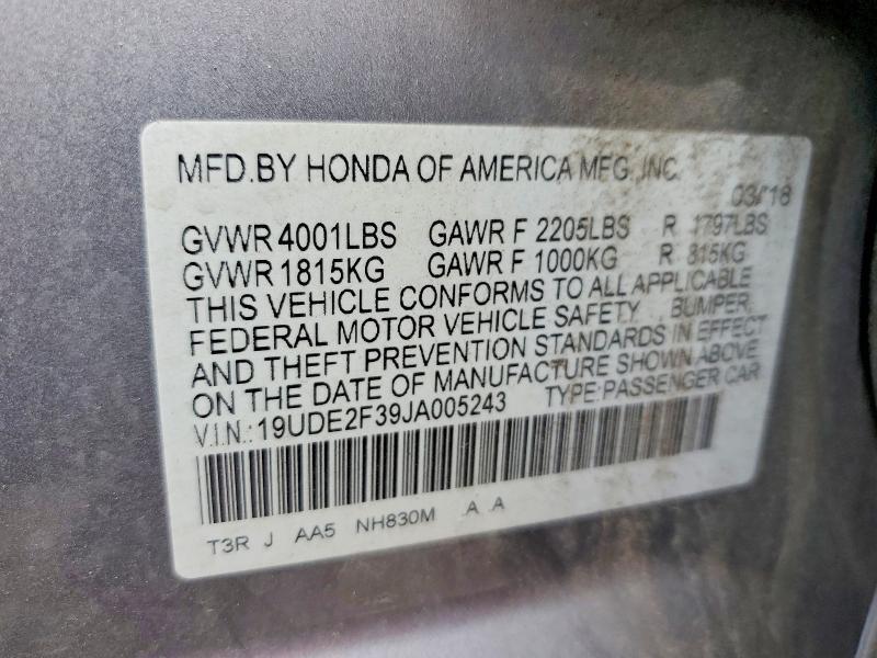 19UDE2F39JA005243 2018 ACURA ILX photo no. 12