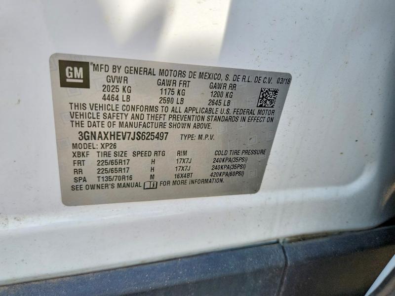 3GNAXHEV7JS625497 2018 CHEVROLET EQUINOX photo no. 12