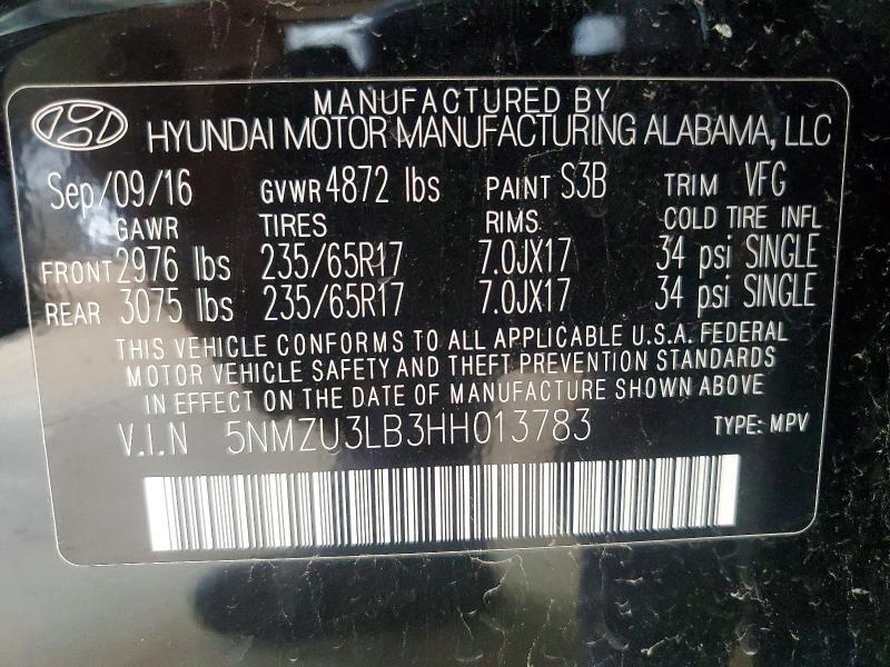 2017 HYUNDAI SANTA FE SPORT 2.4L — Фото 12 из 12