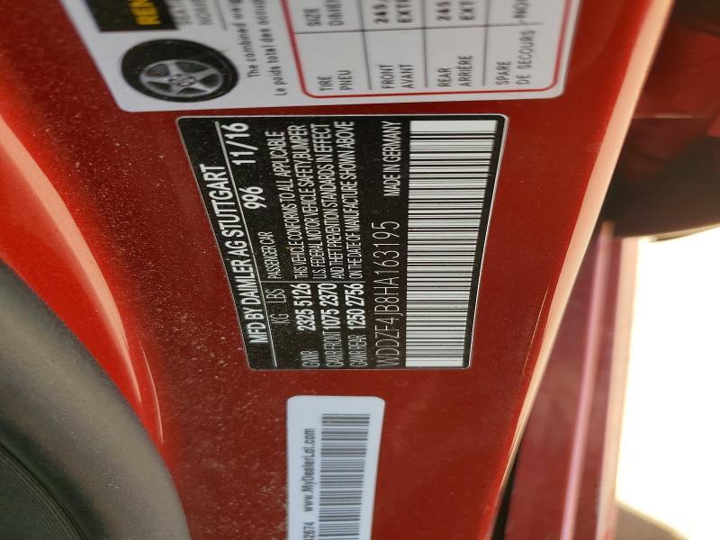 WDDZF4JB8HA163195 2017 MERCEDES-BENZ E photo no. 12