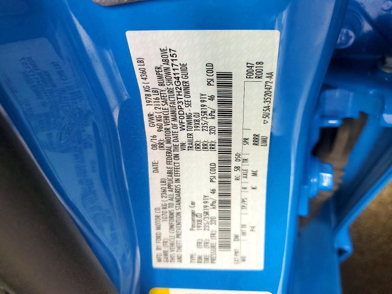 WF0DP3TH2G4117157 2016 FORD FOCUS photo no. 12