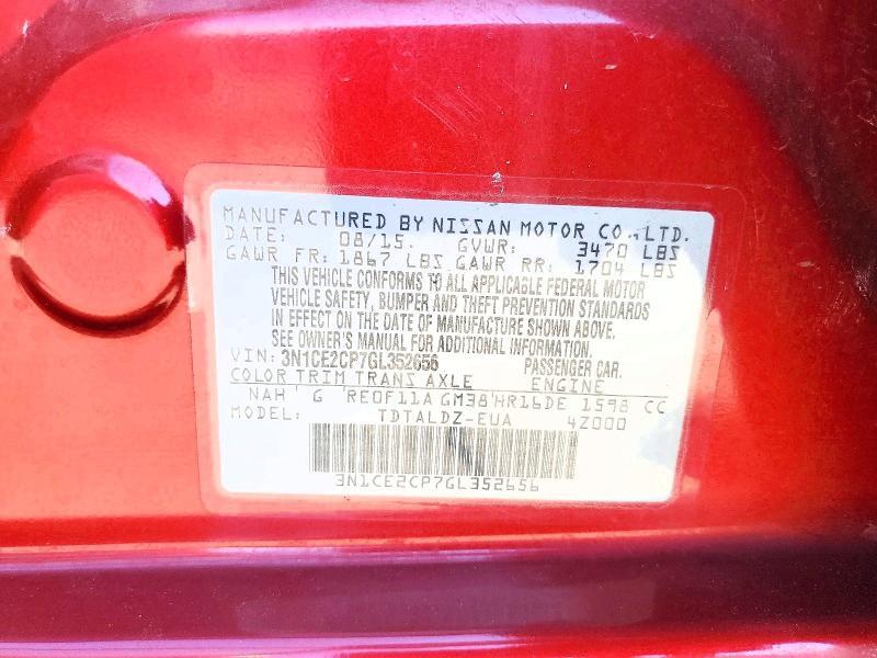 3N1CE2CP7GL352656 2016 NISSAN VERSA NOTE photo no. 12