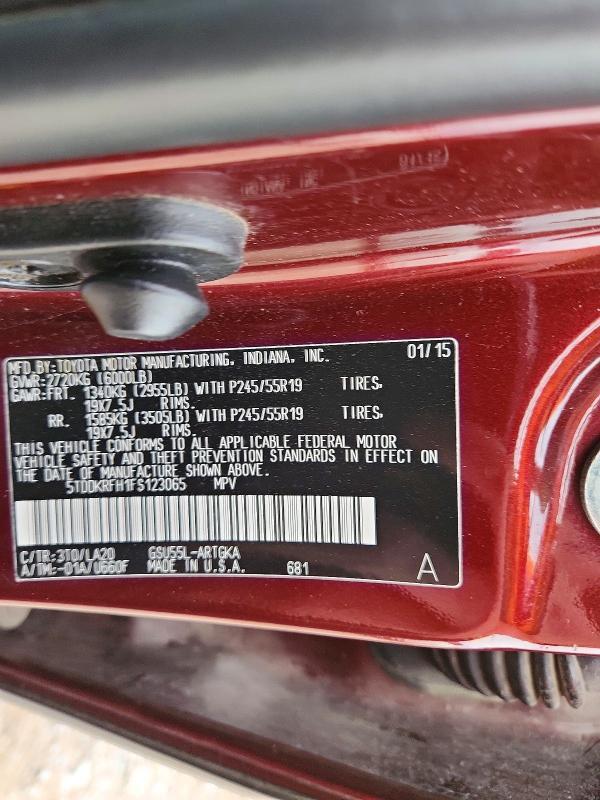 2015 TOYOTA HIGHLANDER LIMITED PLATINUM — Фото 13 из 13