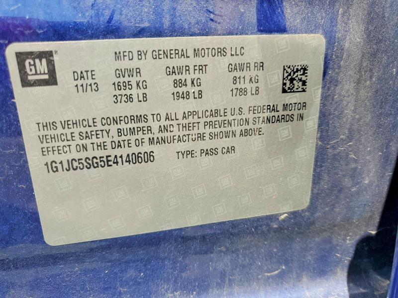 1G1JC5SG5E4140606 2014 CHEVROLET SONIC photo no. 12
