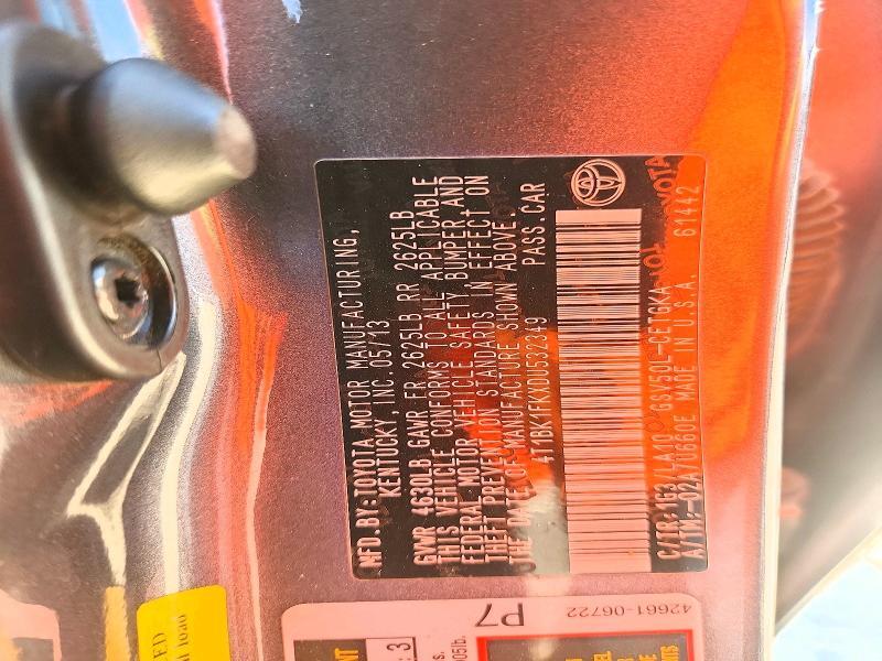 2013 TOYOTA CAMRY XLE V6 — Фото 13 из 13